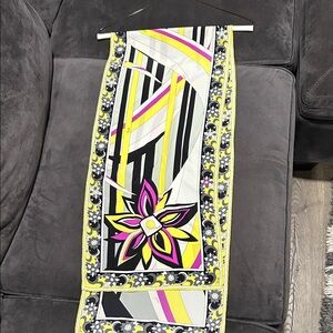 Authentic Silk Pucci Rectangle Scarf with Floral Design